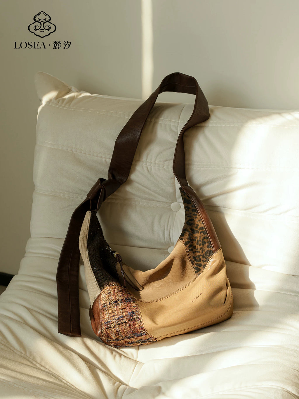 LOSEA Vintage Spliced Shoulder Bag