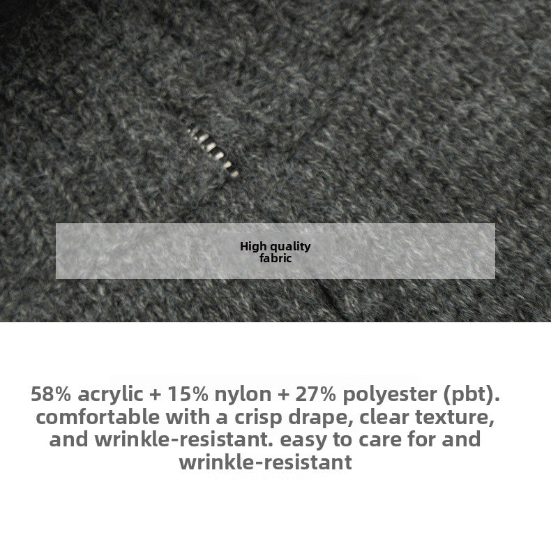 11KN gray zipper knitted sweater jacket