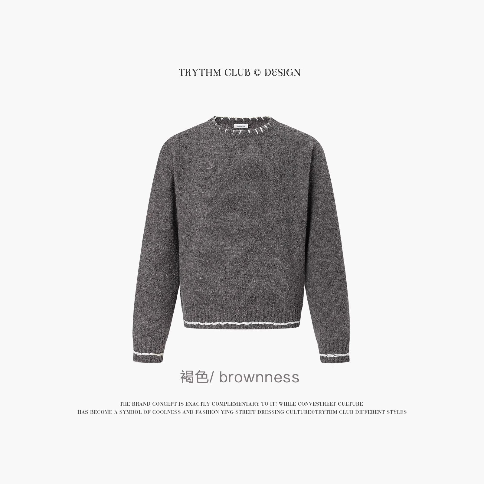 TRYTHMCLUB Simple Lace-knit Sweater