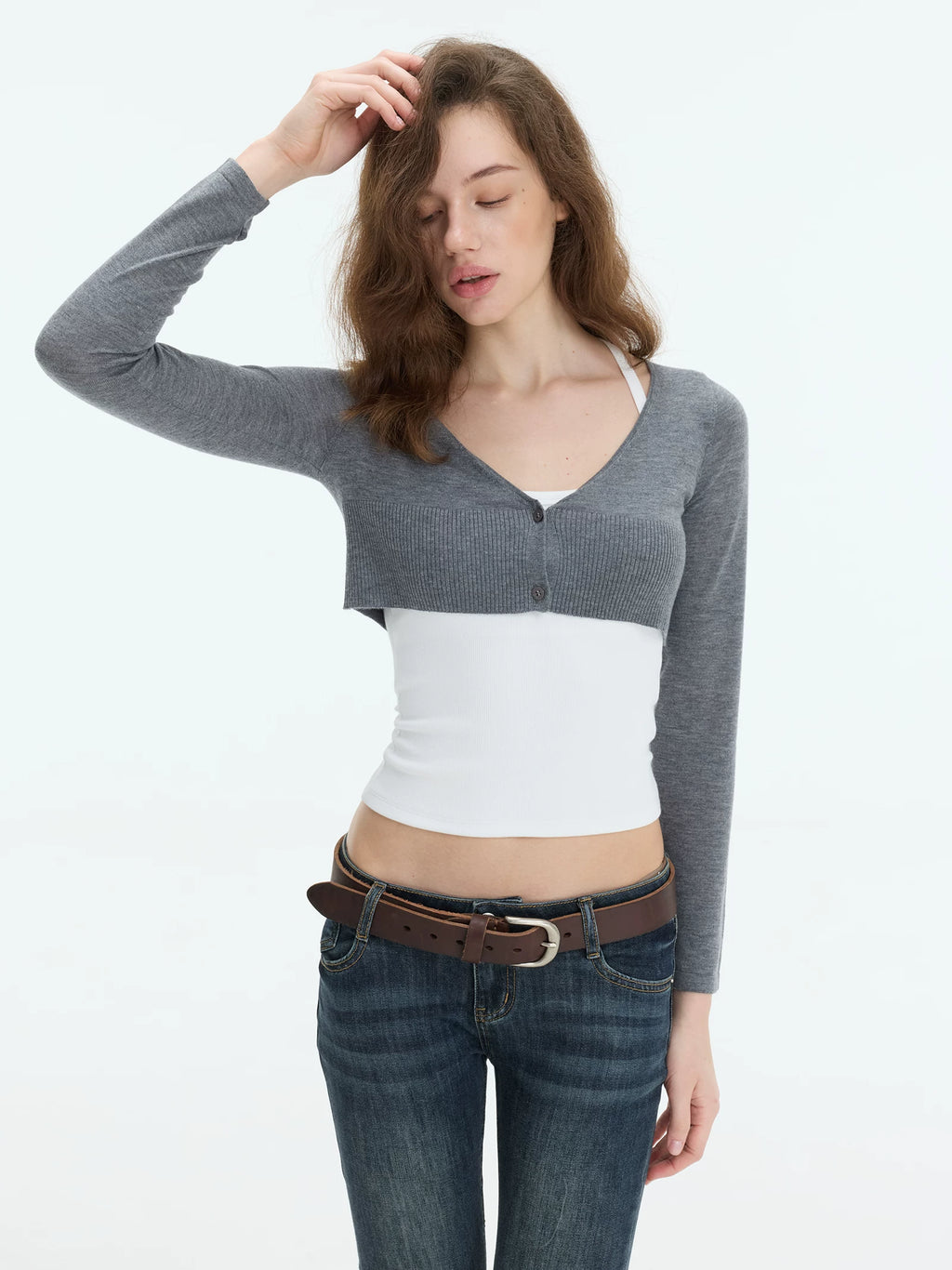 Veryrareme Short V-Neck Versatile Cardigan