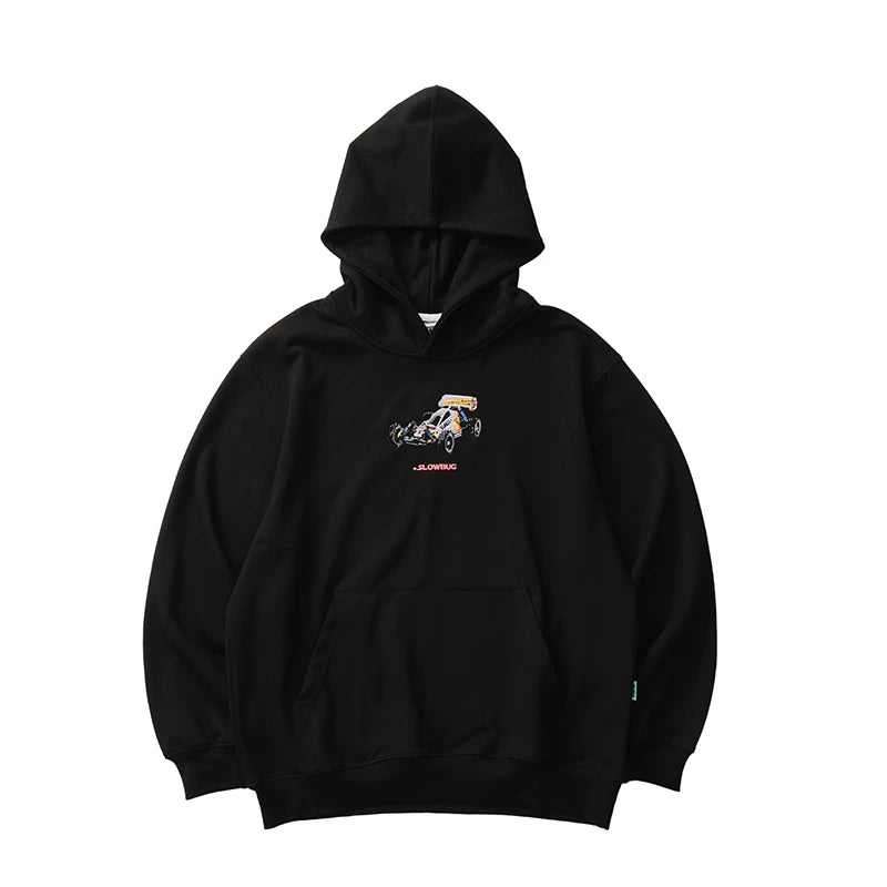 Battles Vintage Loose Embroidered Hooded Sweater