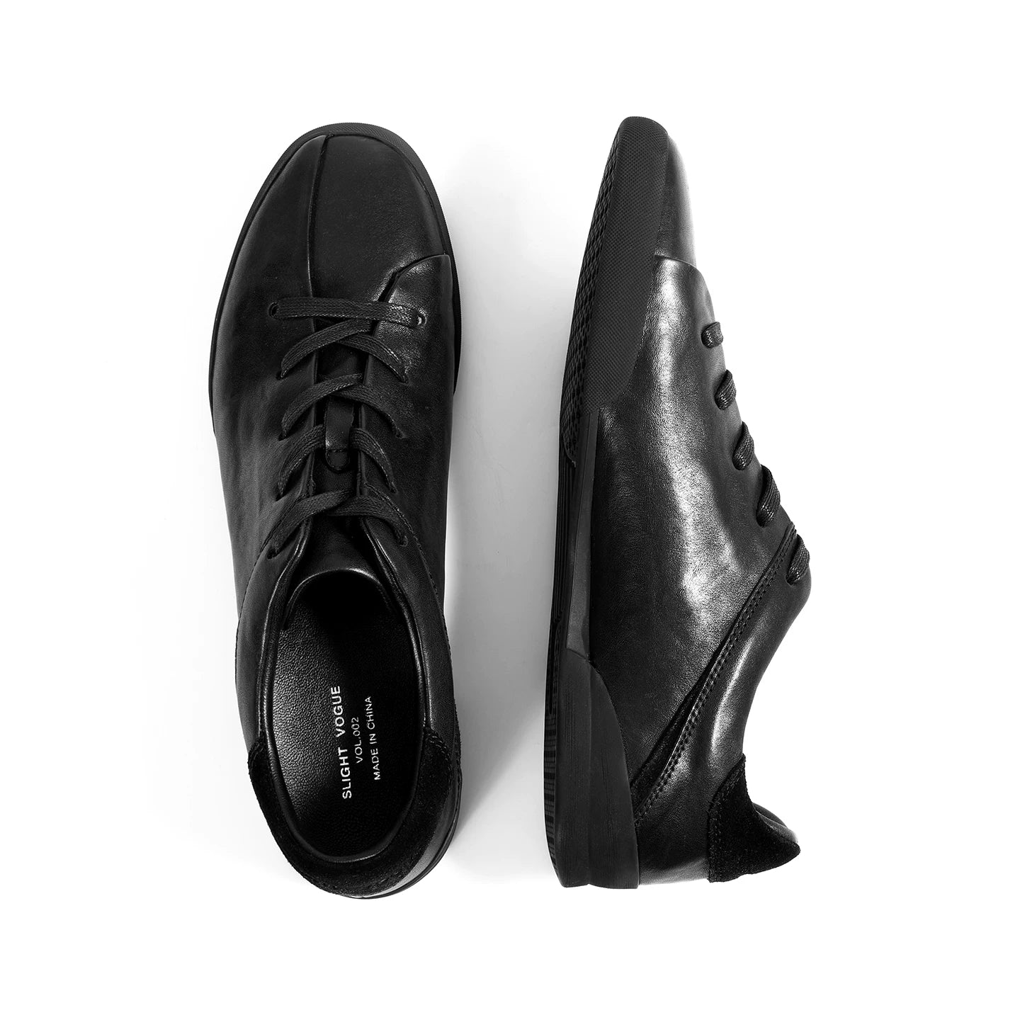 Slight Vogue Pleated Cut Flat Casual Leather Shoes