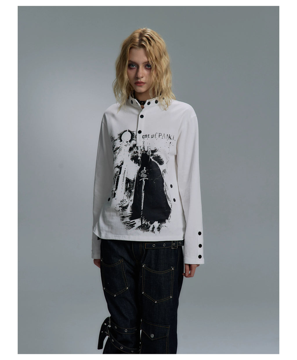 PAIKI Castle Print Casual Long Sleeve