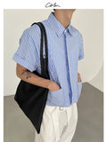 COLN Versatile Short Striped Shirt