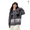Imone Contrasting Jacquard Soft Waxy Knitted Cardigan