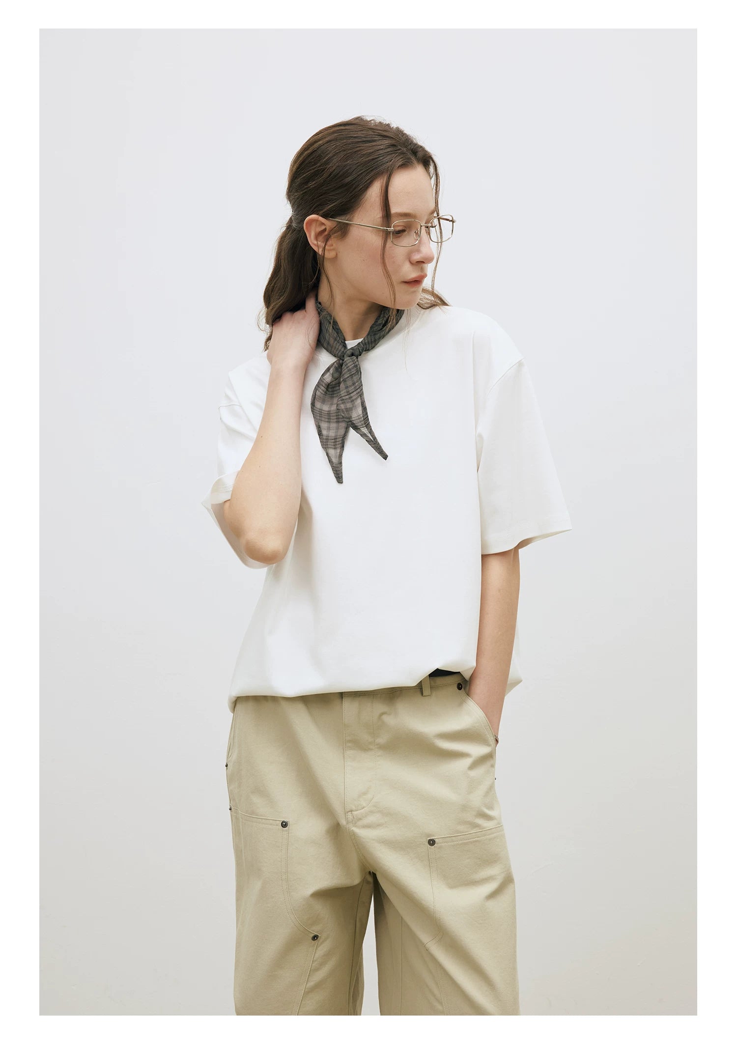 LR Drape Anti-wrinkle Solid Color Backing Tee