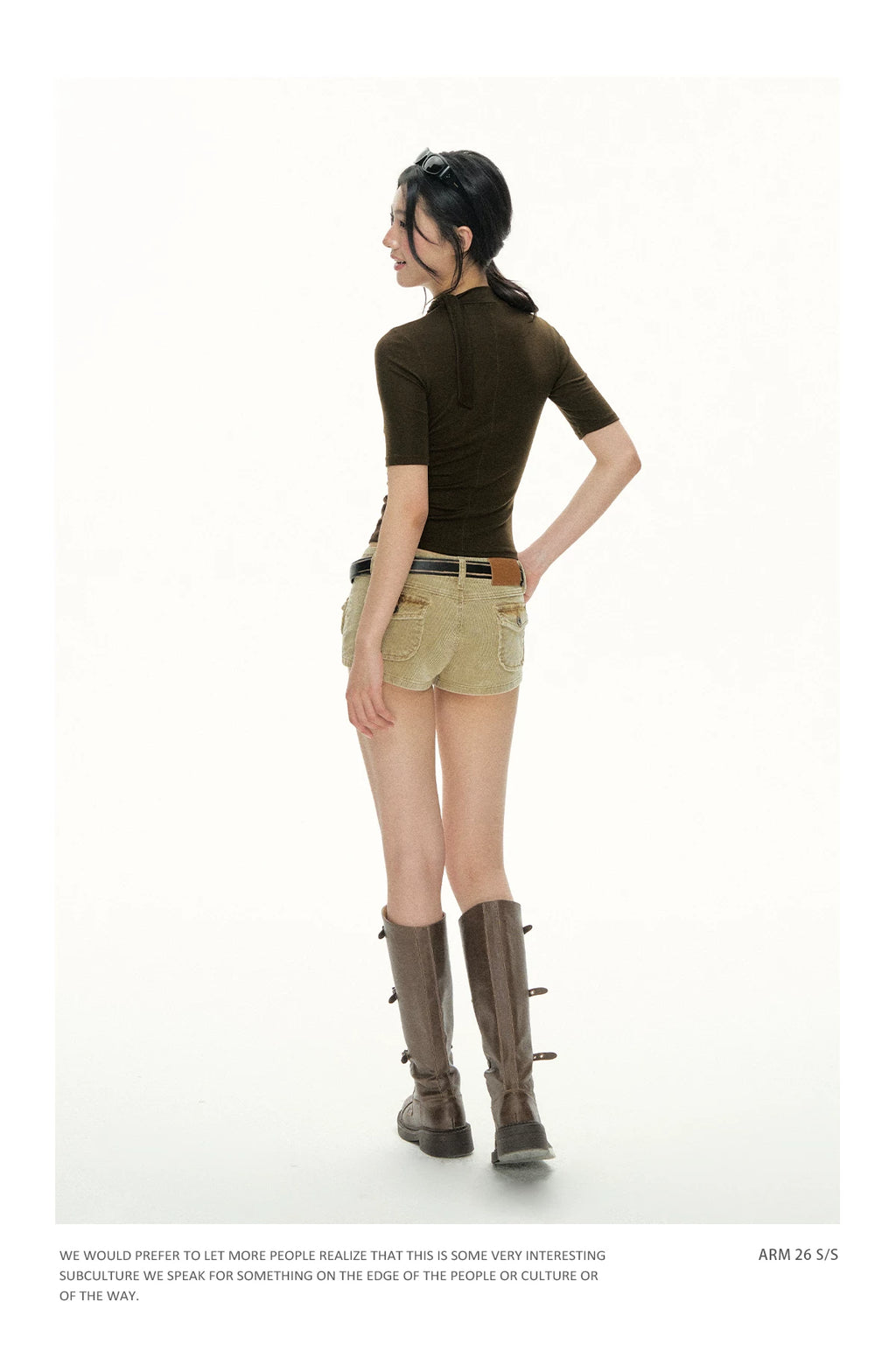 Ariseism Vintage Semi-turtleneck Tie Slim Tee
