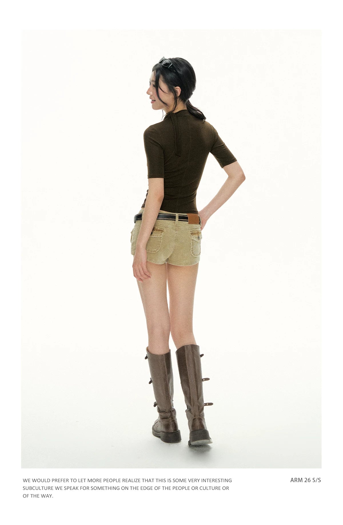 Ariseism Vintage Semi-turtleneck Tie Slim Tee