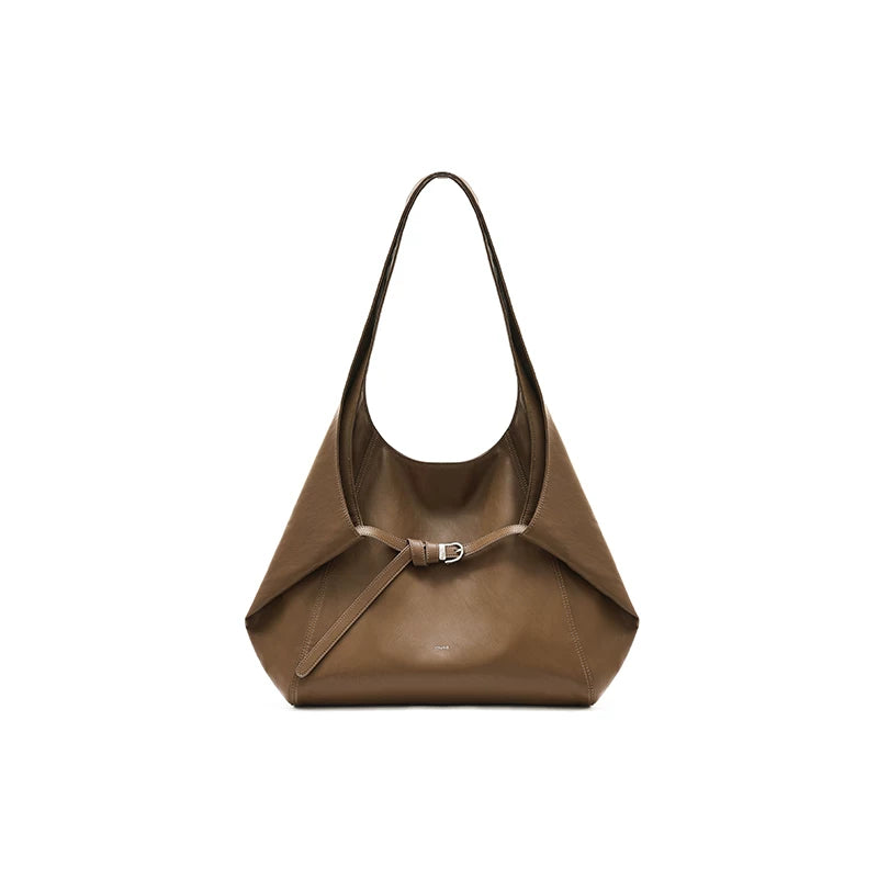 Muva Faux Leather Magnetic Snap Hobo Bag