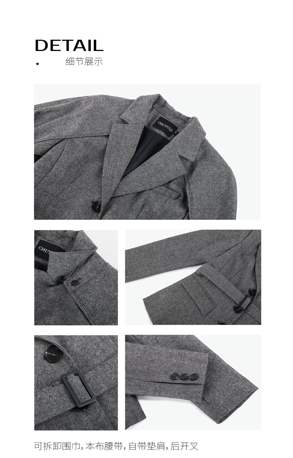 CHUYUQI Skinny Premium Cape Shawl Blazer