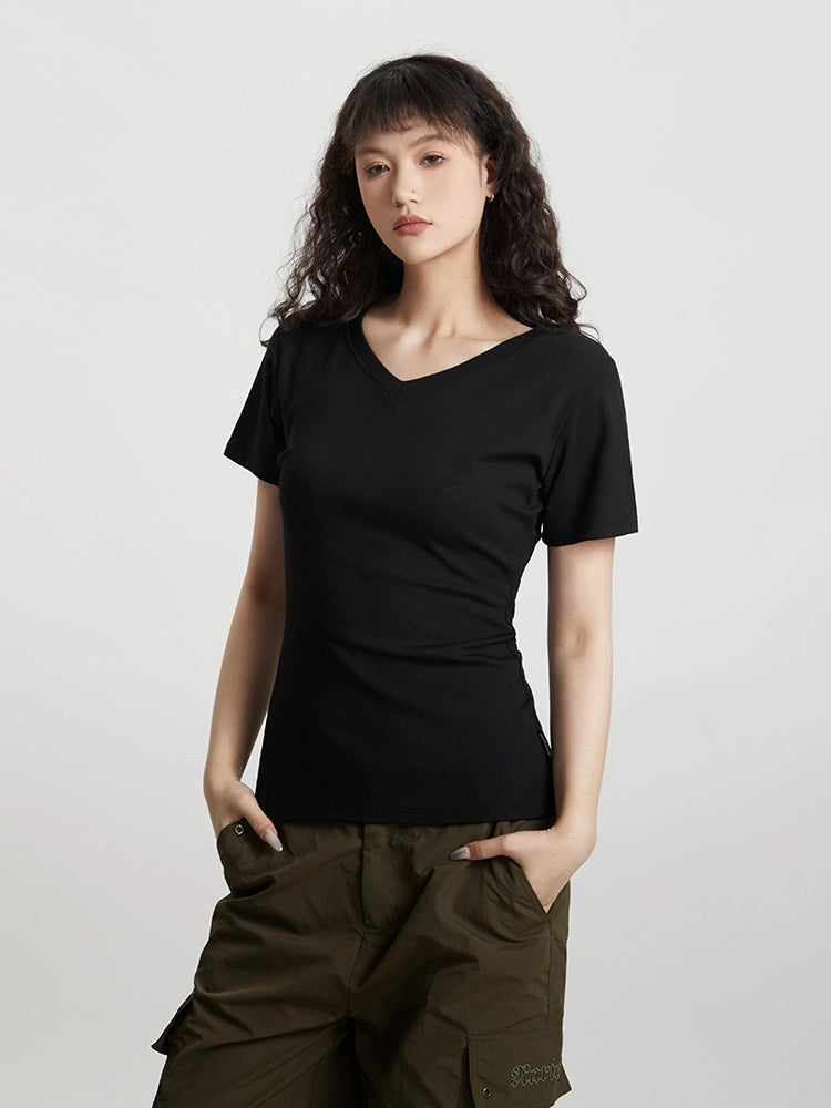AIRHOOD V Neck Slim and Thin Versatile Tee