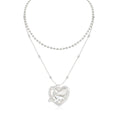 1JINN M2M Double Stacked Whale Love Pendant Necklace