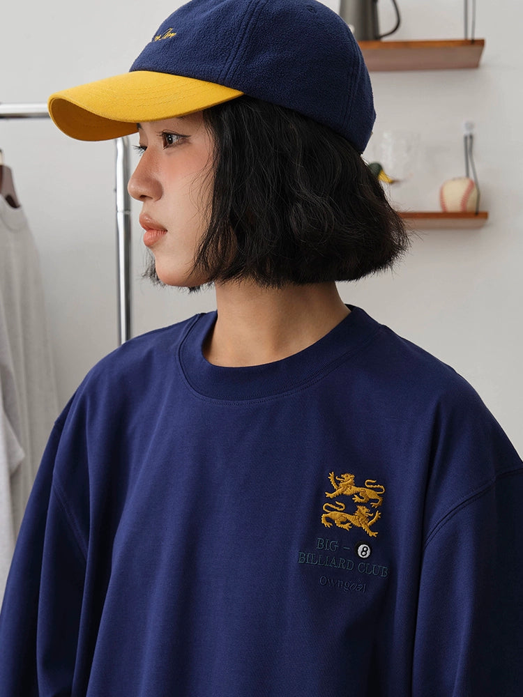 Battles Loose Vintage Crew Neck Casual Long Sleeves
