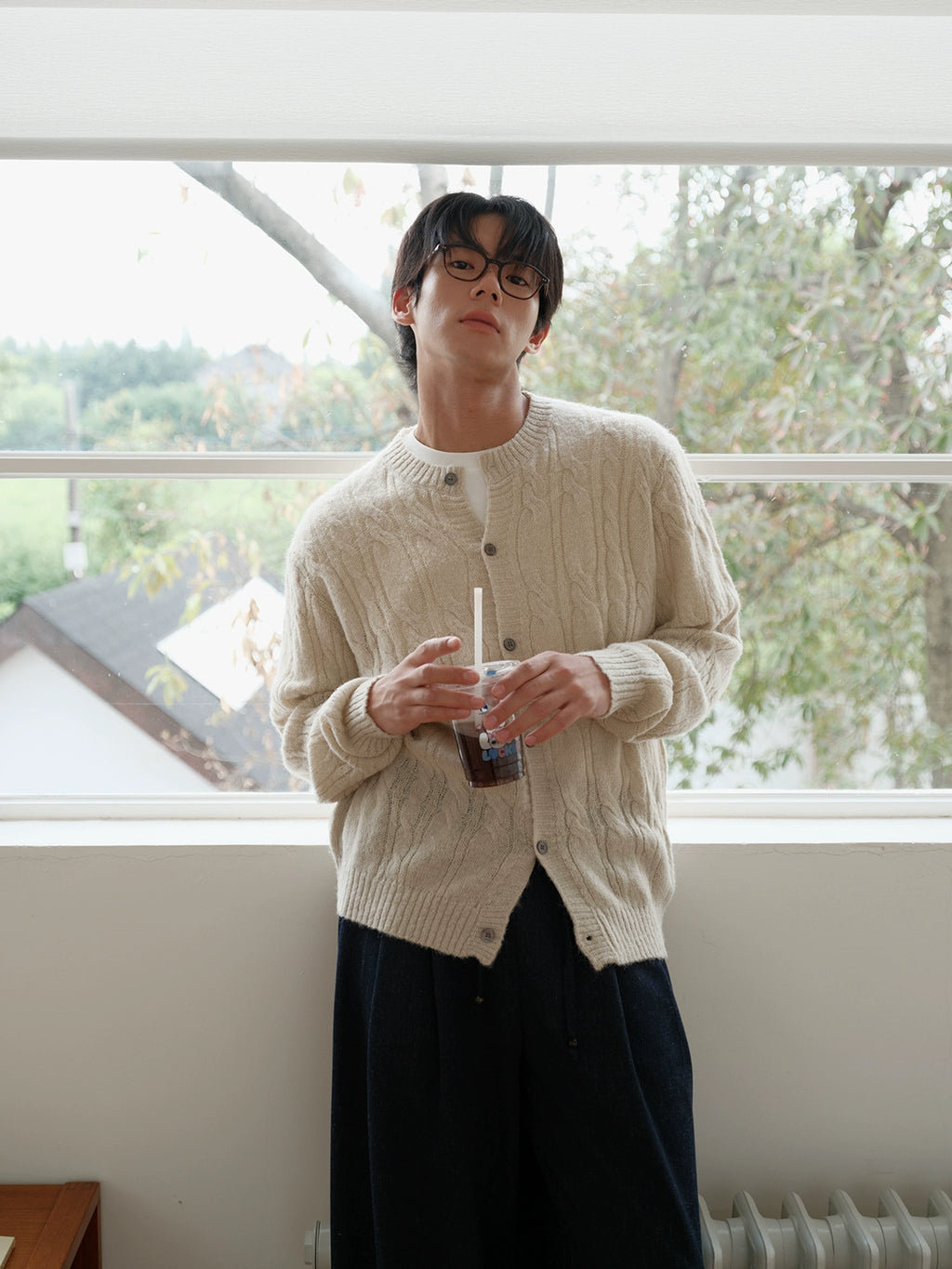CARPEM Thin Twist Simple Knitted Cardigan Sweater