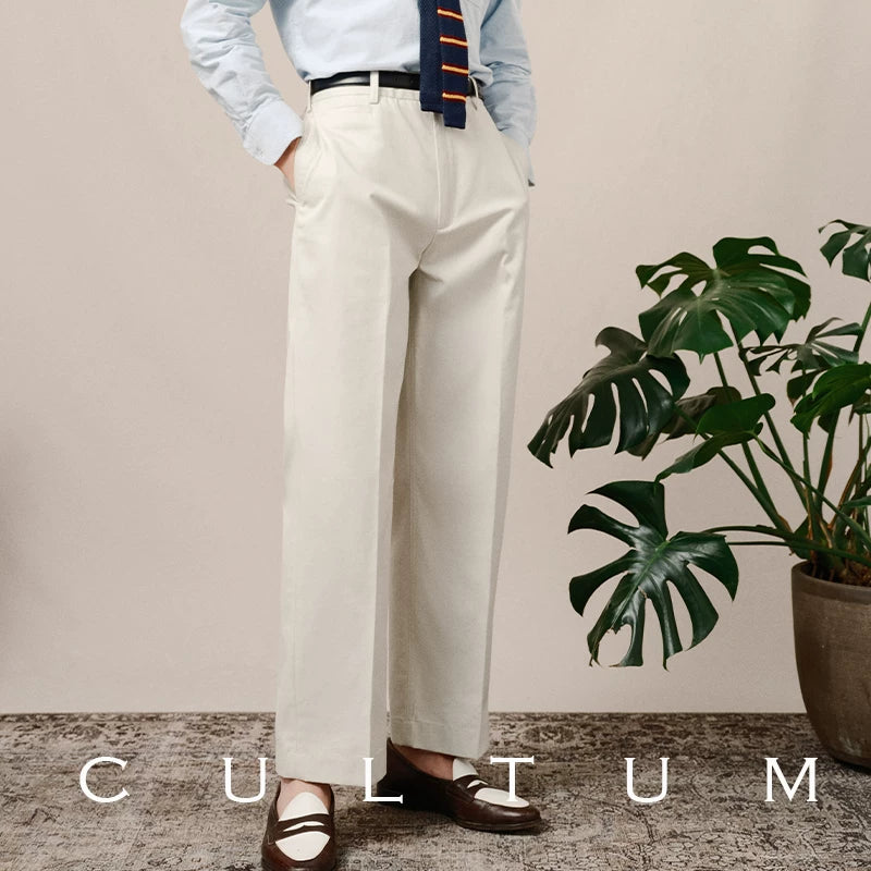 CULTUM High-waisted Pleated Casual Light Trousers