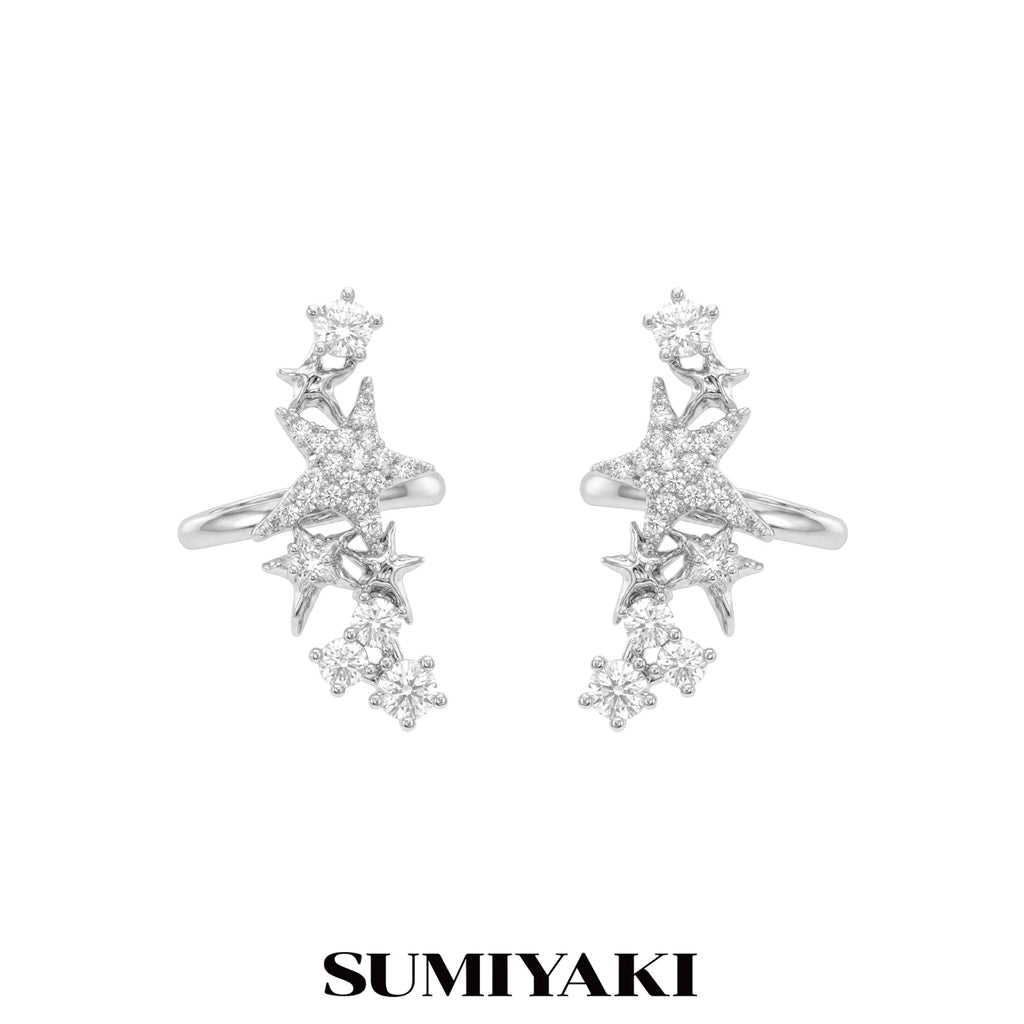 SUMIYAKI Temperament Is Full of Diamond Ear Clips