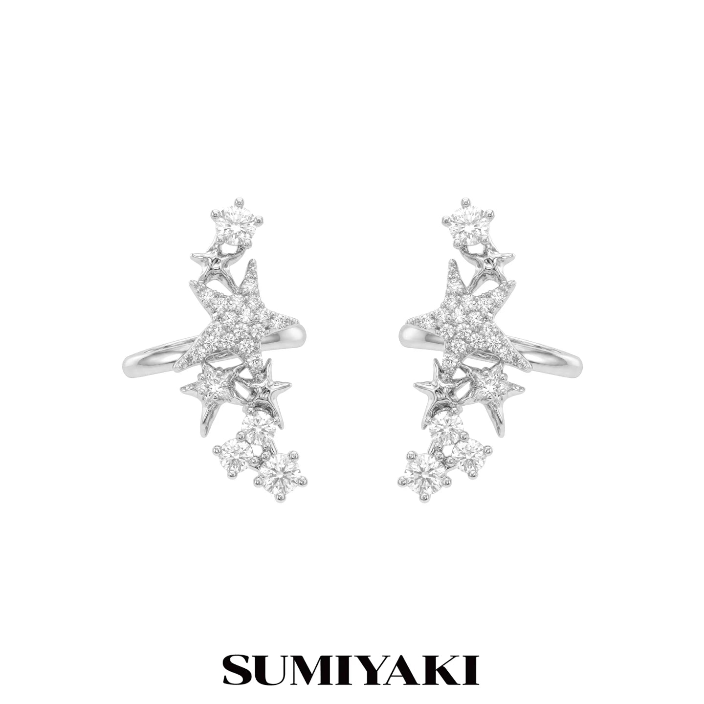 SUMIYAKI Temperament Is Full of Diamond Ear Clips