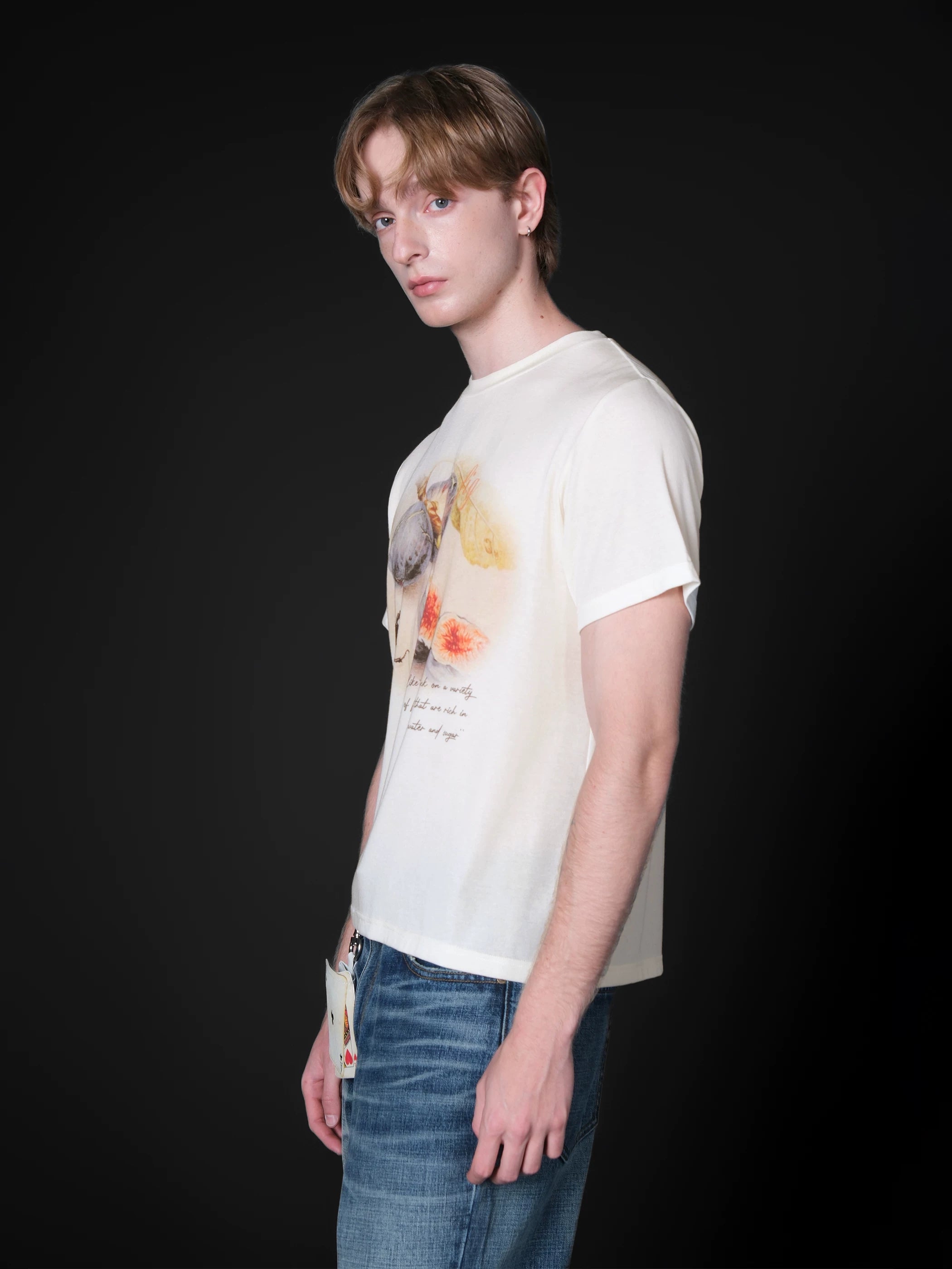 Set for life 25SS "Fig Flower Language" Tencel Wool Blended Short Wide T-shirt