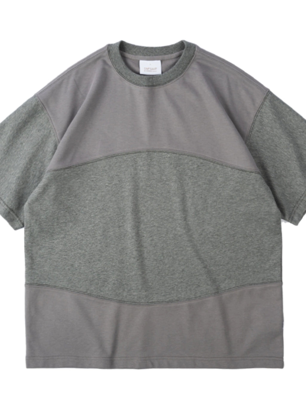 NUMBERSALT Loose Crew Neck Simple Splicing Tee