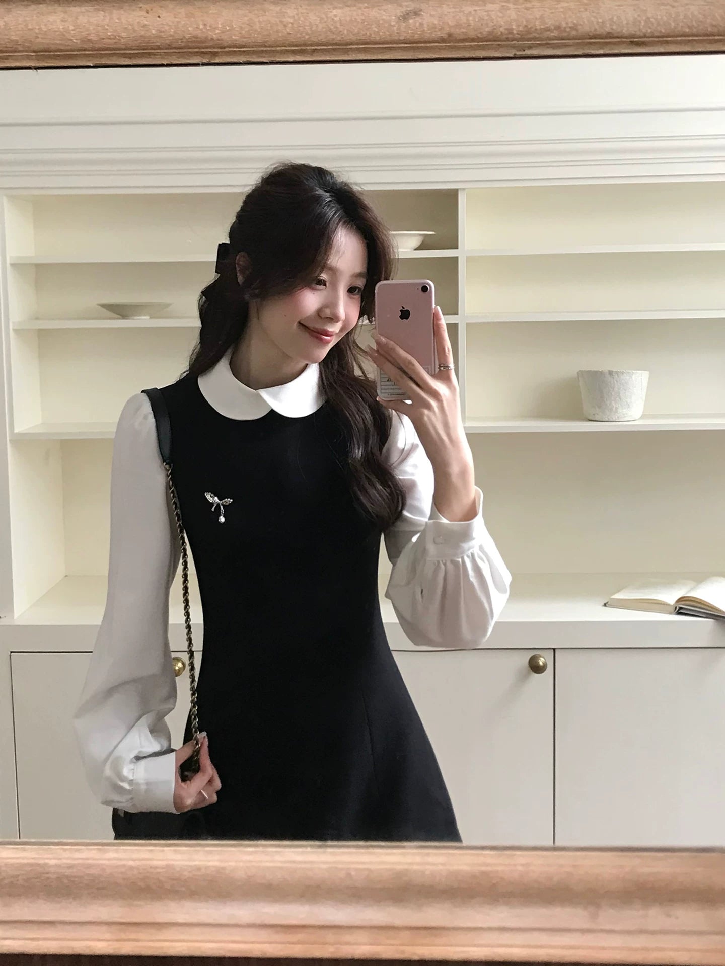 Even Korean Exquisite Simple Fake Two Waist Dress