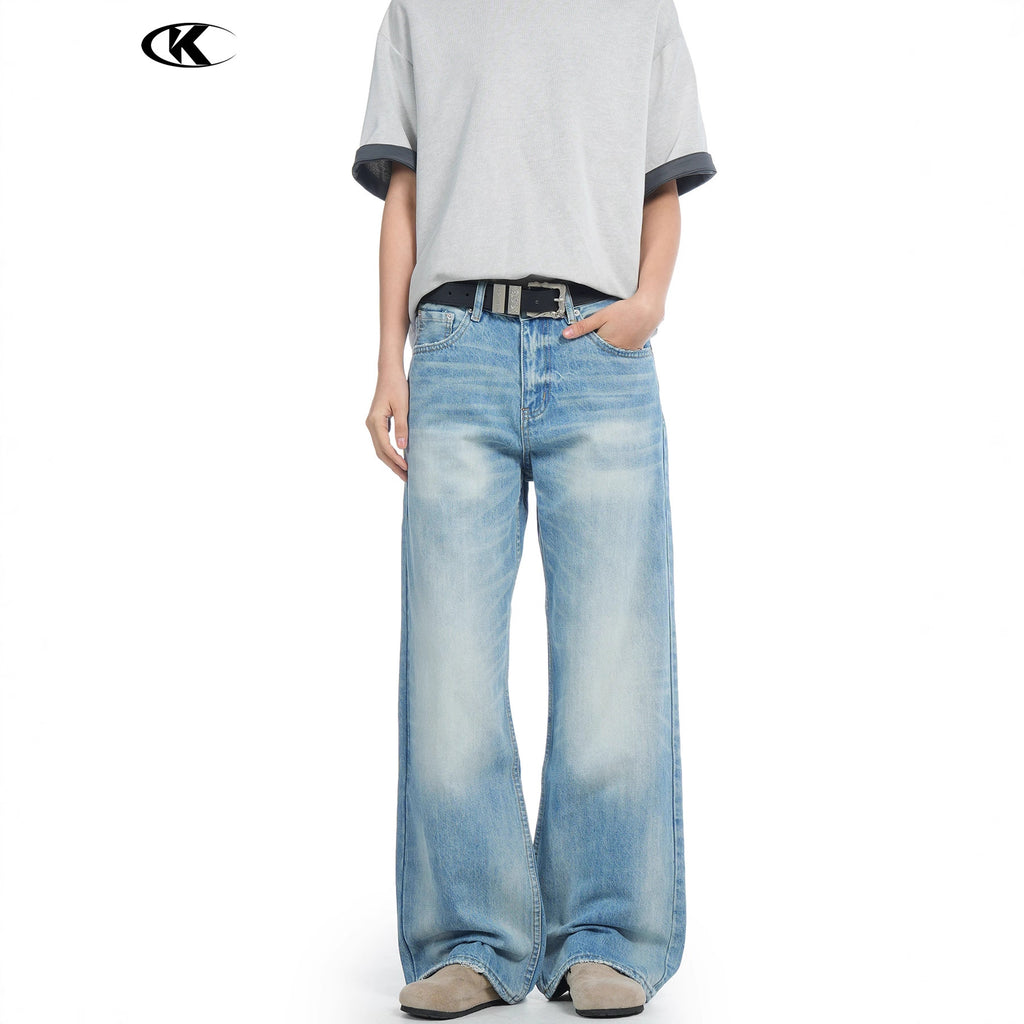 11KN Loose Wide Leg Casual Straight Jeans