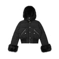 CHANYOOU Retro Fur Collar Slim-fitting Waist Hooded Jacket