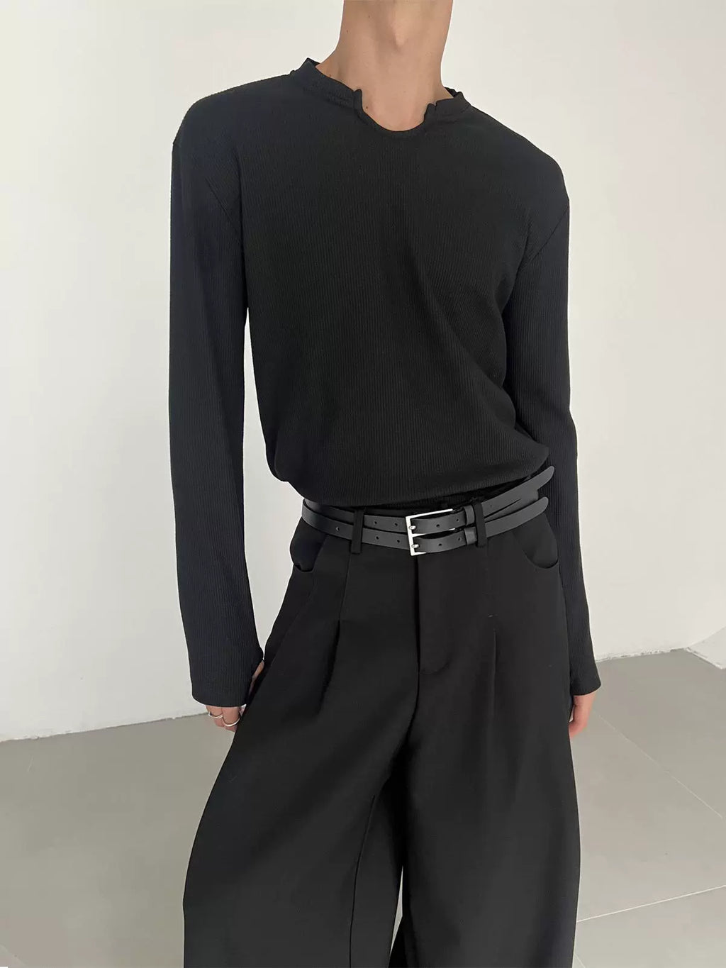 COLN Stacked Simple Bottom Long Sleeve