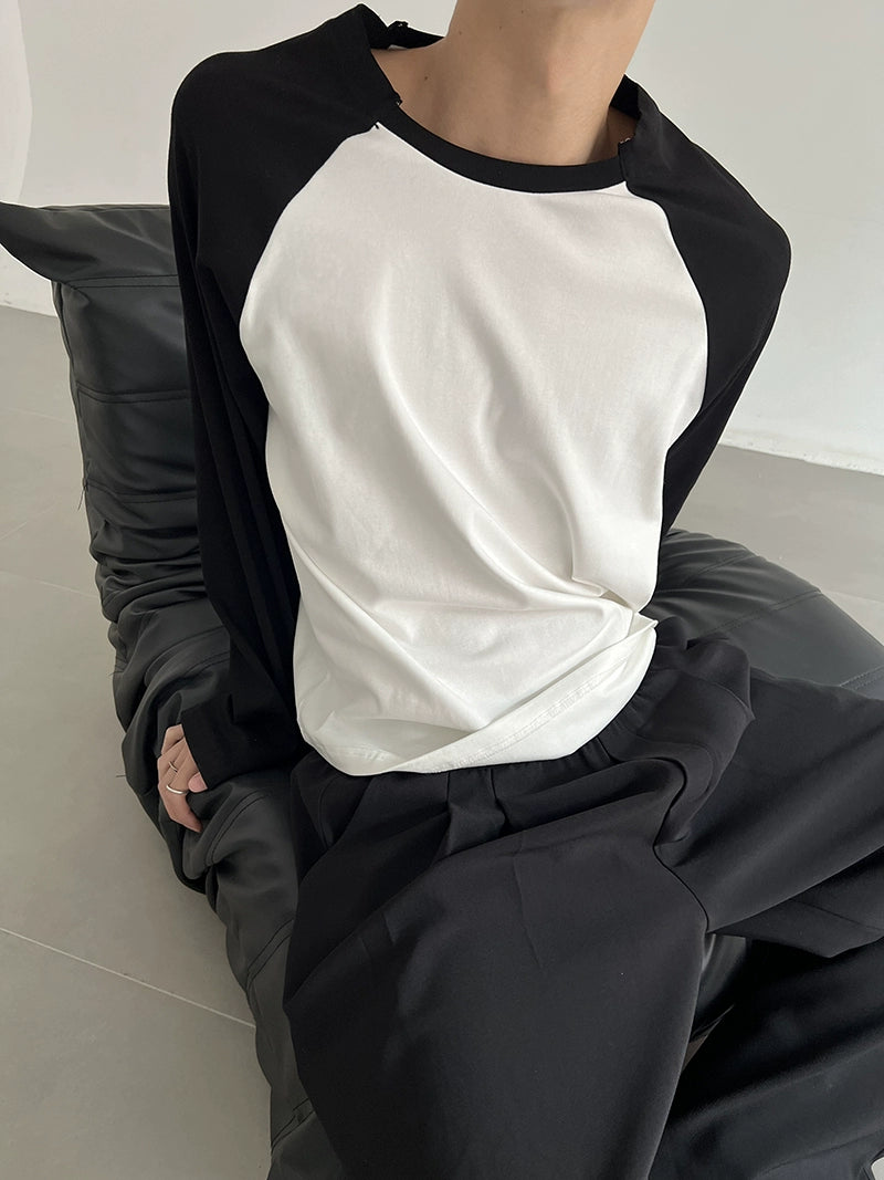 COLN Simple Contrasting Color Shoulder Sleeve Base