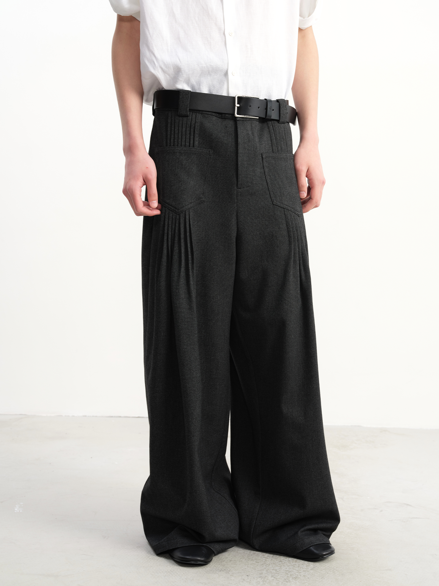 JCAESAR Pleated Straight Micro-wide Casual Pants