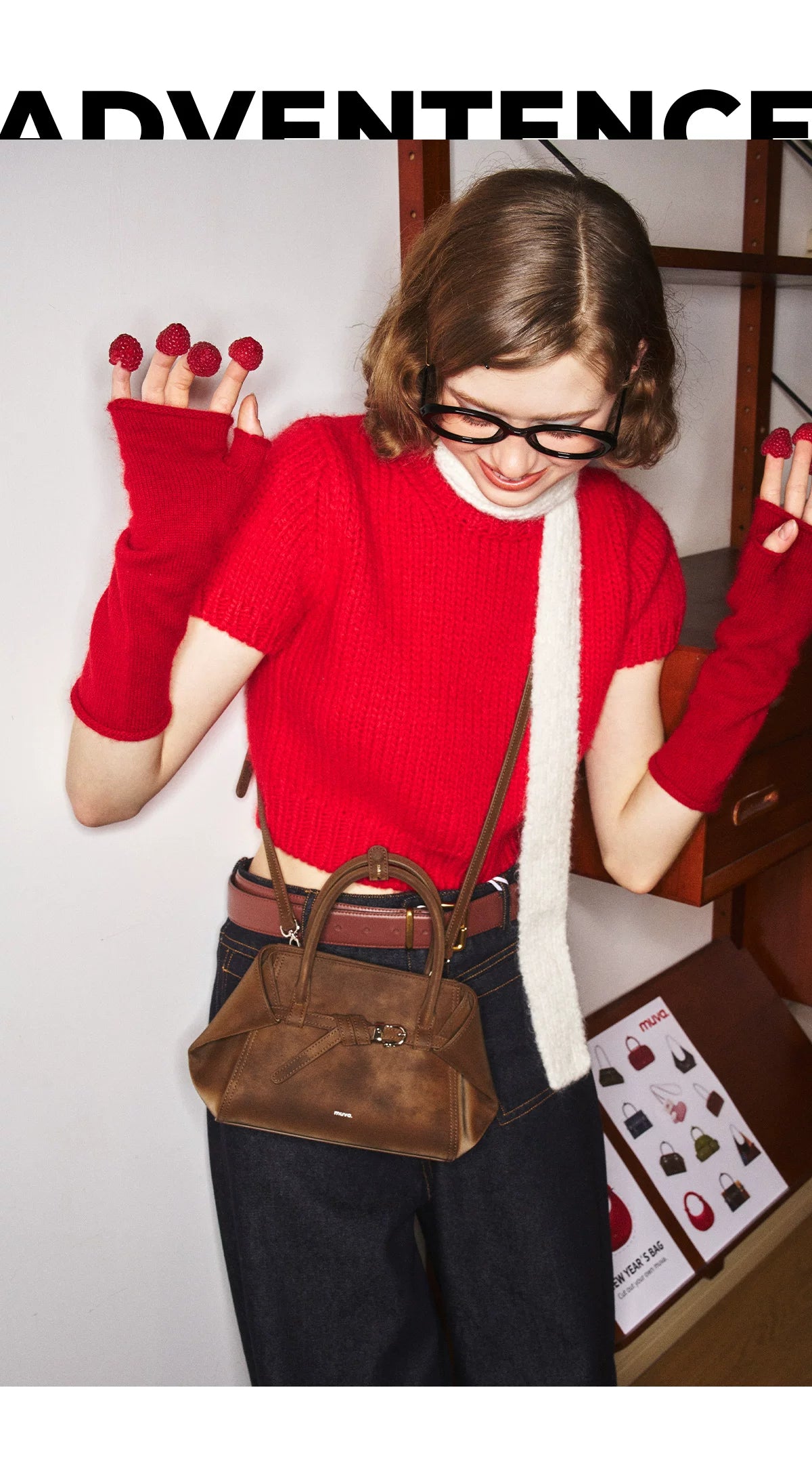 MUVA Vintage Premium Folding Ears Crossbody Handbag