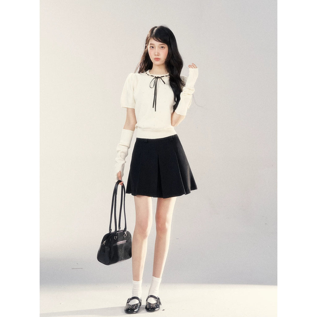 Wildberry Korean Fashion Sweet Polka Dot Knitted Sweater