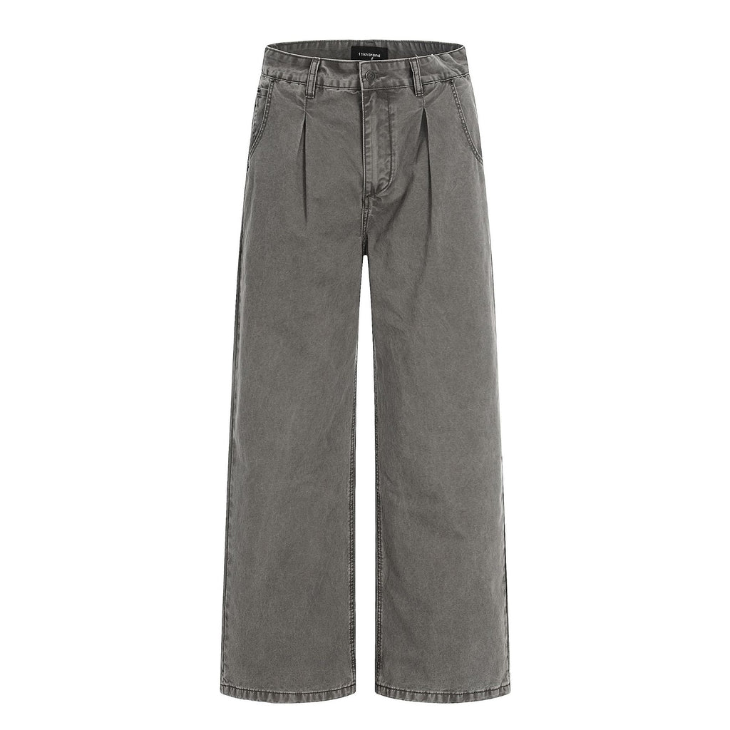 11KN Complex Simple and Versatile Three-dimensional Denim Casual Pants