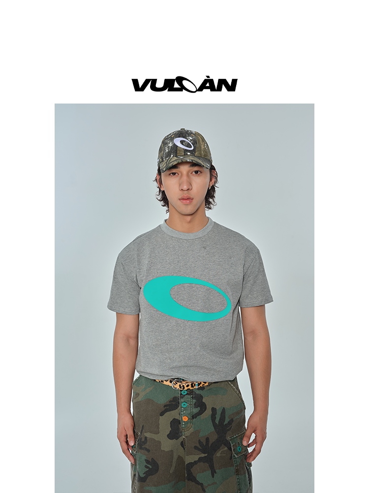 VULCAN Color Matching Printing Loose Round Neck Tee