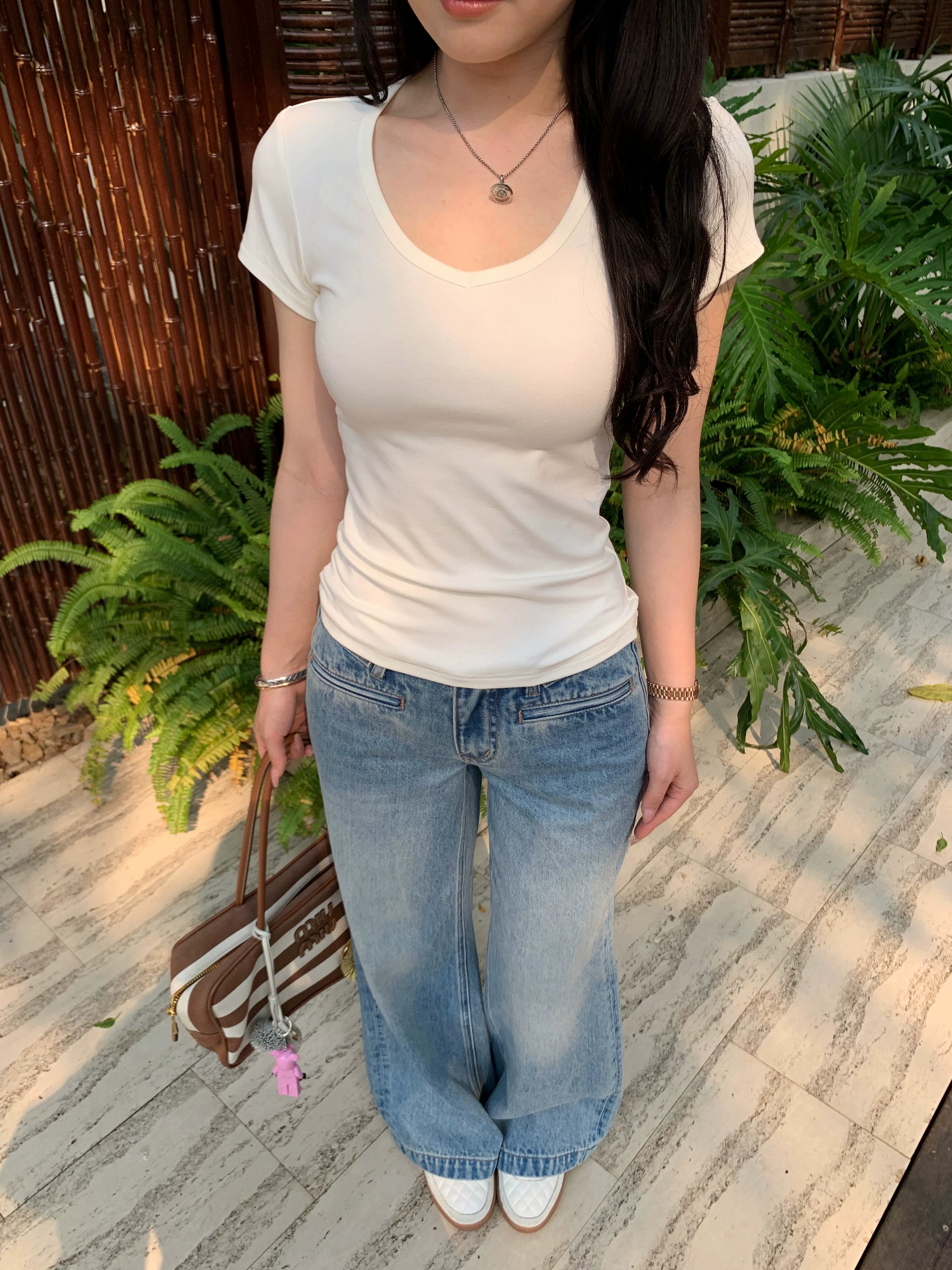 Popchee No Waist Fake Pocket Design Skinny Jeans