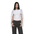 WITHMIN Tulle Shawl Backless One-word Collar Vest