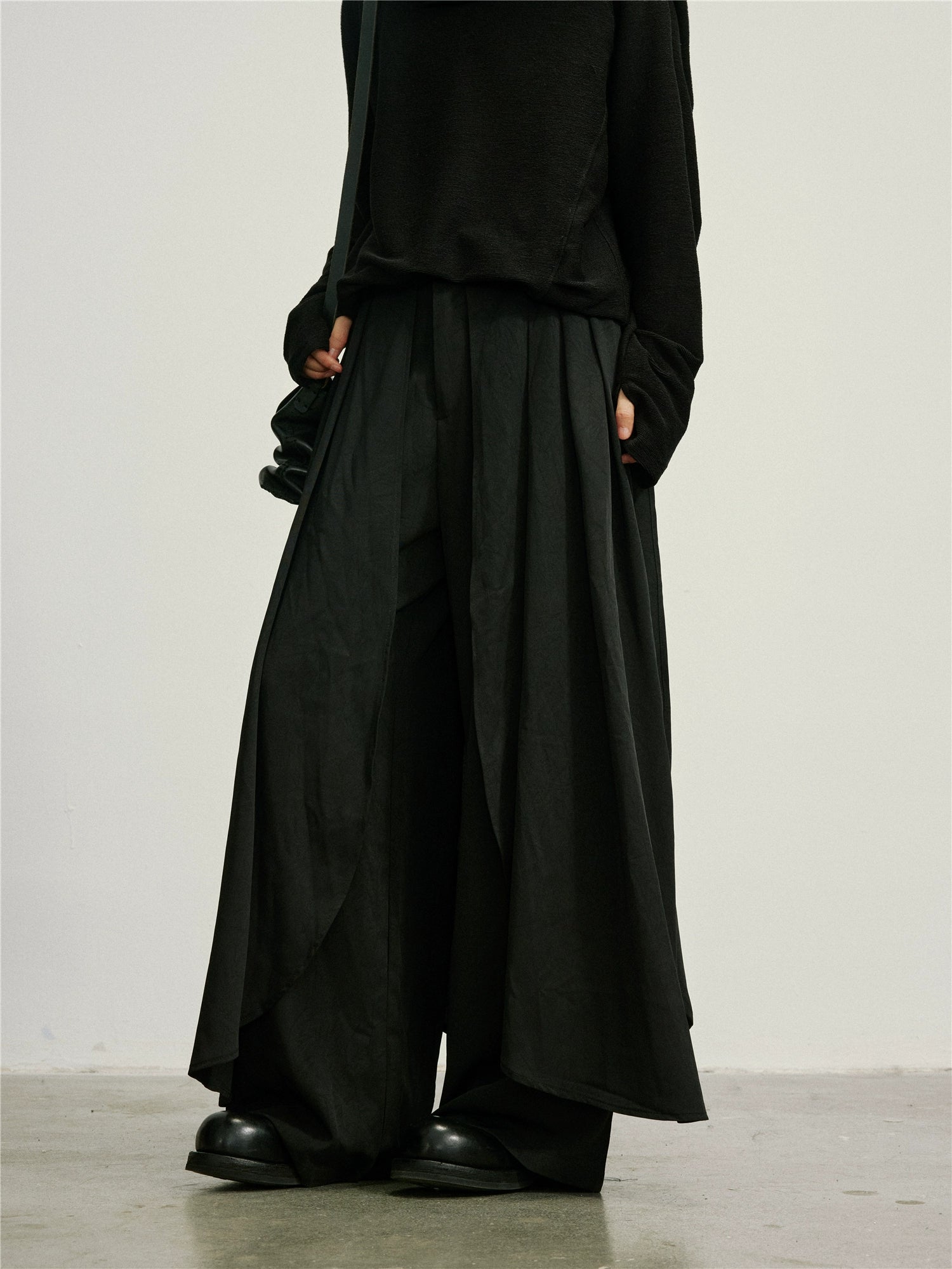 SUNYVONNE Irregular Multi-piece Splicing Fake Two-piece Casual Pants