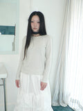 Ang:project Simple Casual Contrast Striped Crew Neck Long Sleeves