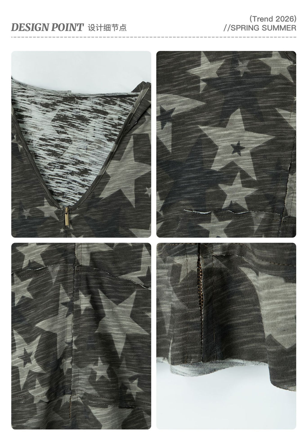HeyHenry Star Camo Hooded Long Sleeve
