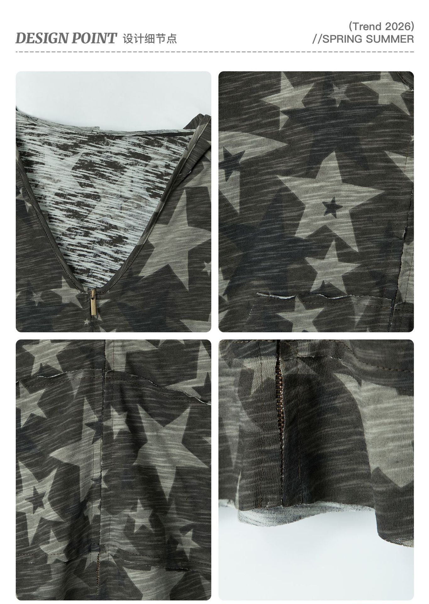 HeyHenry Star Camo Hooded Long Sleeve