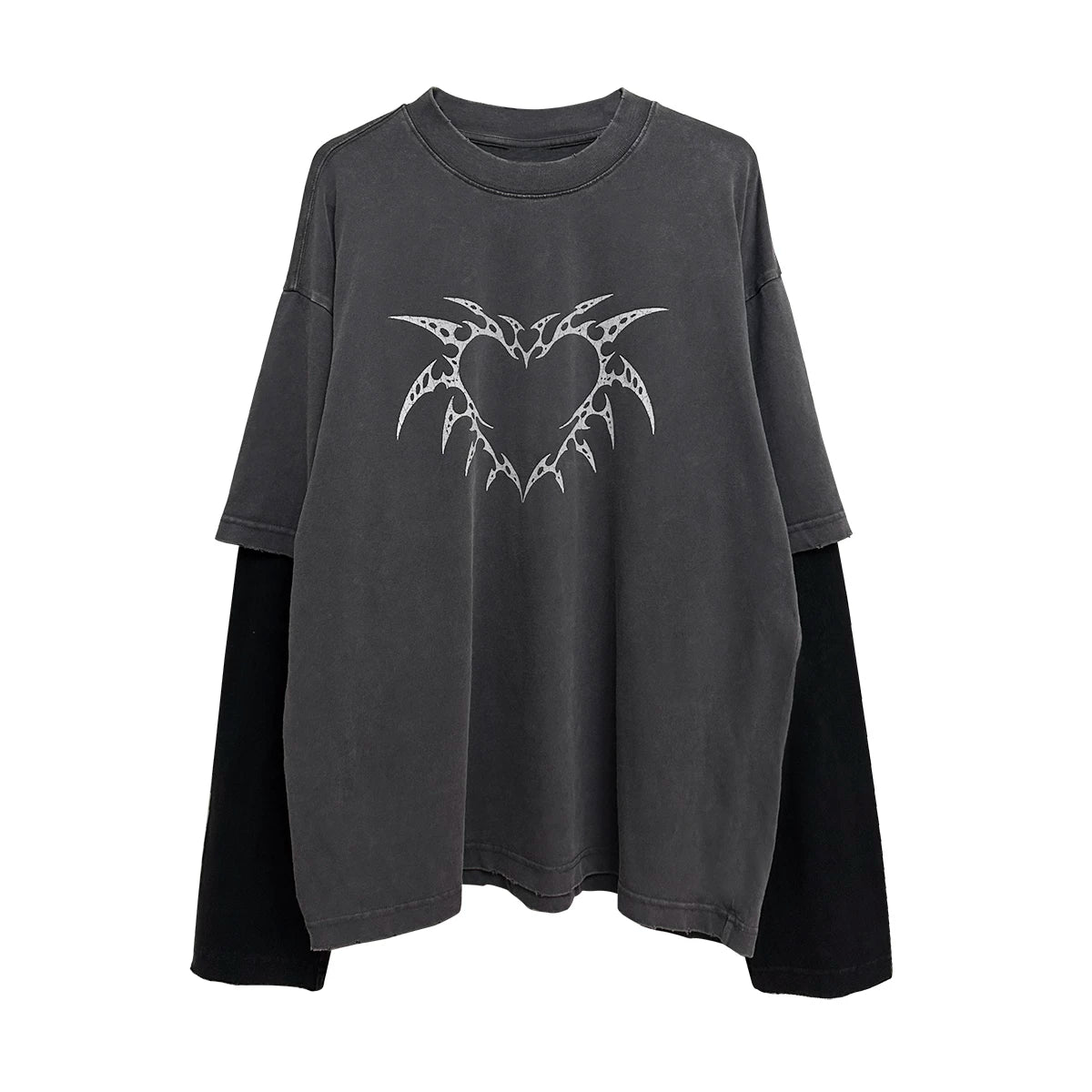 Wetbody Fake Two Casual Versatile Long Sleeves