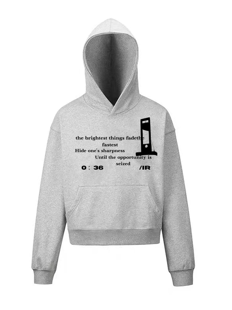 IronThorn Retro Casual Versatile Short Wide Hooded Sweater