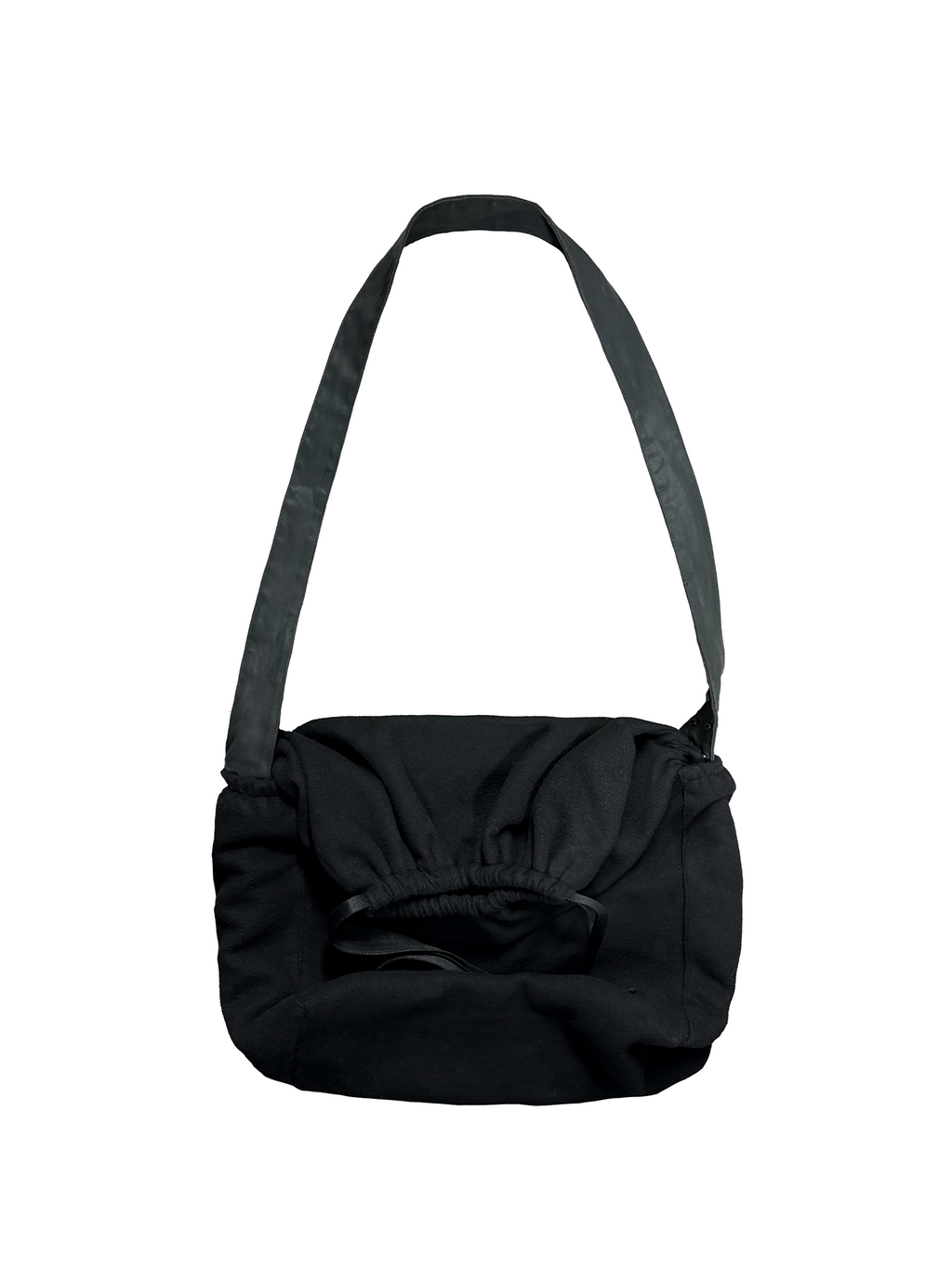 JCAESAR Leather Drawstring Messenger Bag