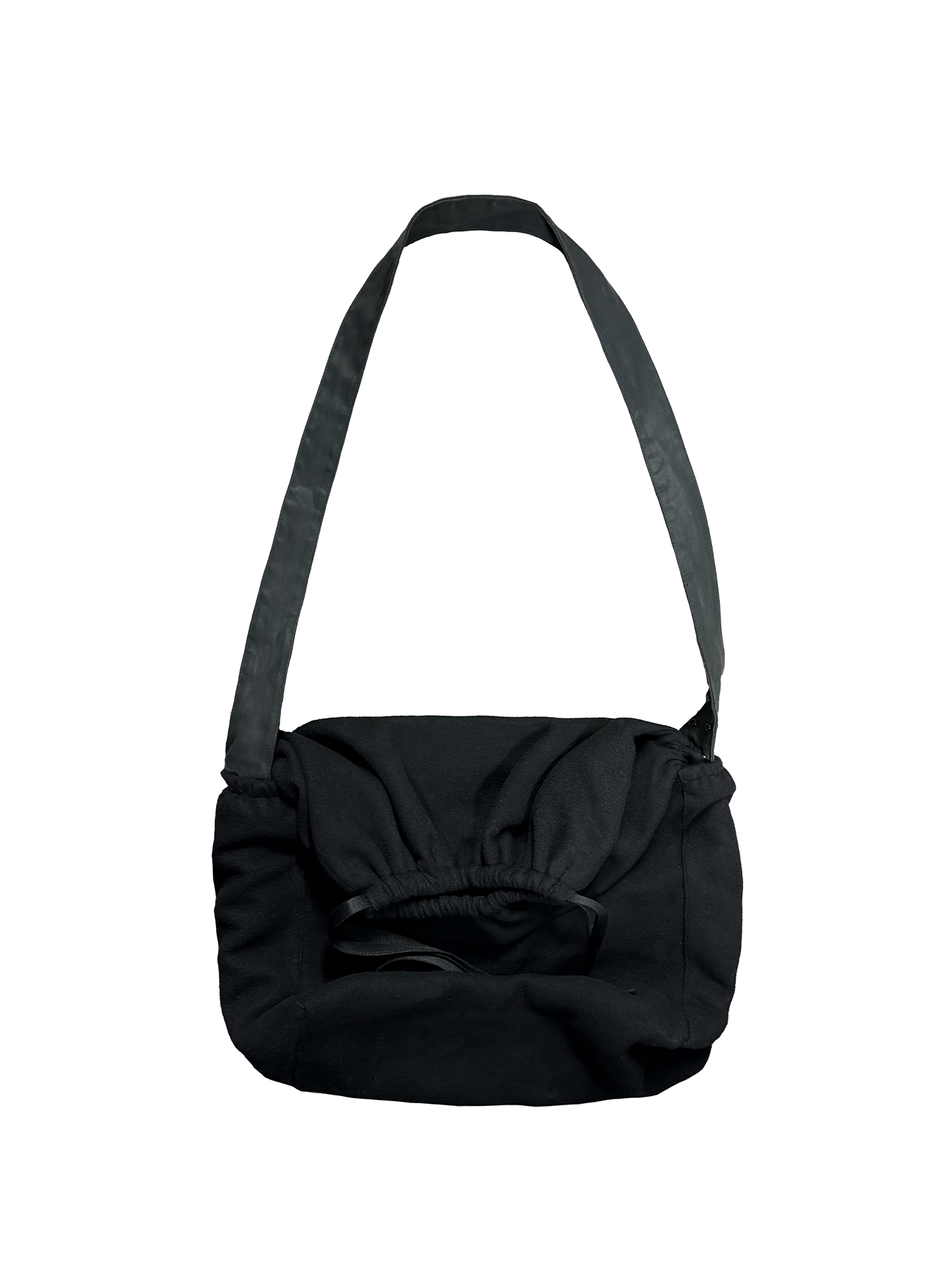 JCAESAR Leather Drawstring Messenger Bag