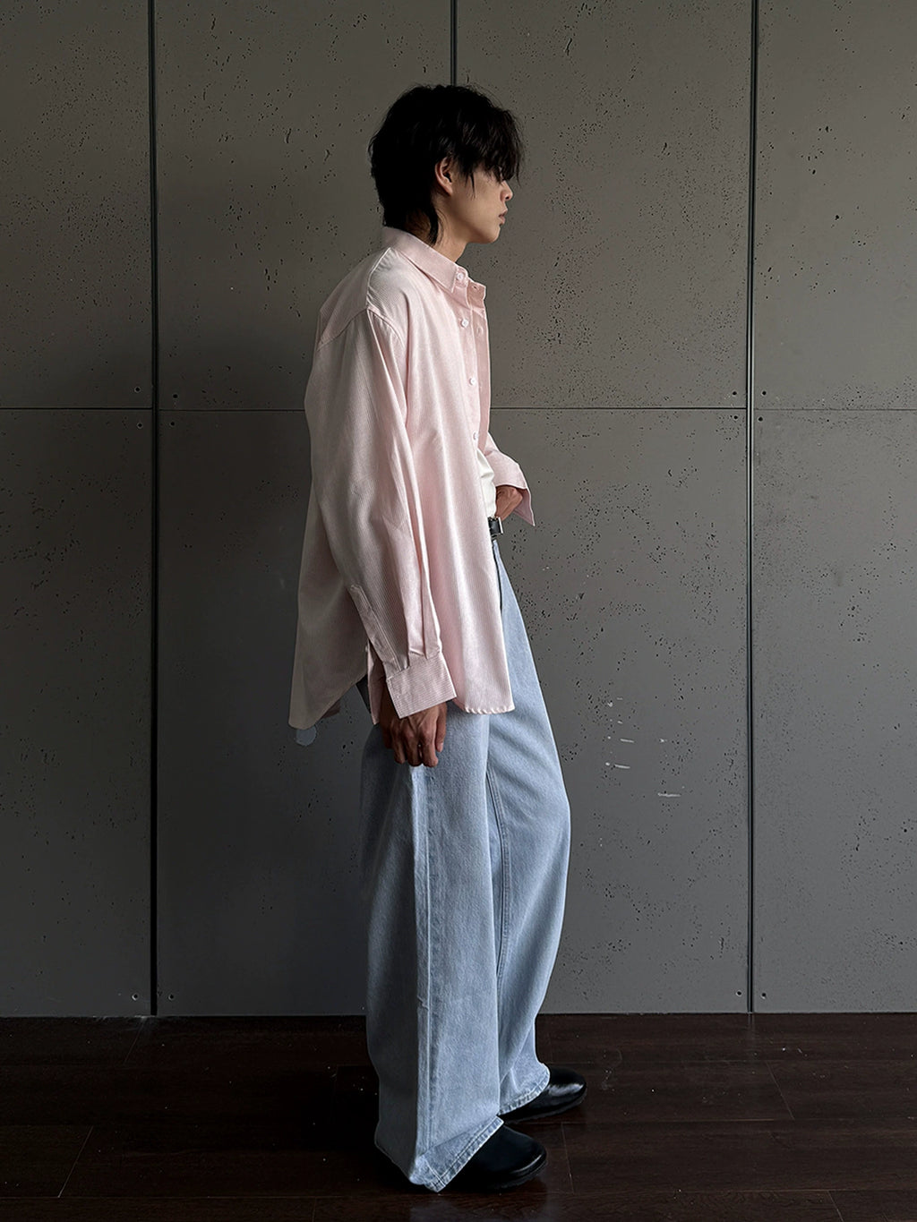 ONENINE34PM Basic Simple Striped Shirt