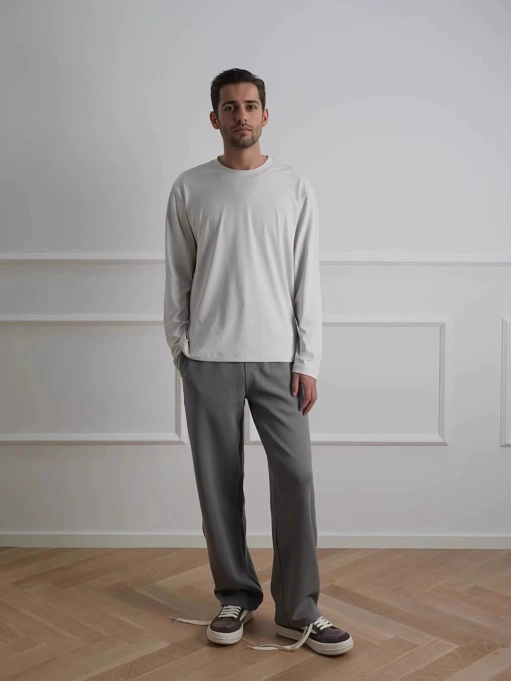 NO LOGO Low-top Cowhide Heightening Board Shoes