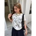 CCYE Fun Print Front Shoulder Versatile Tee