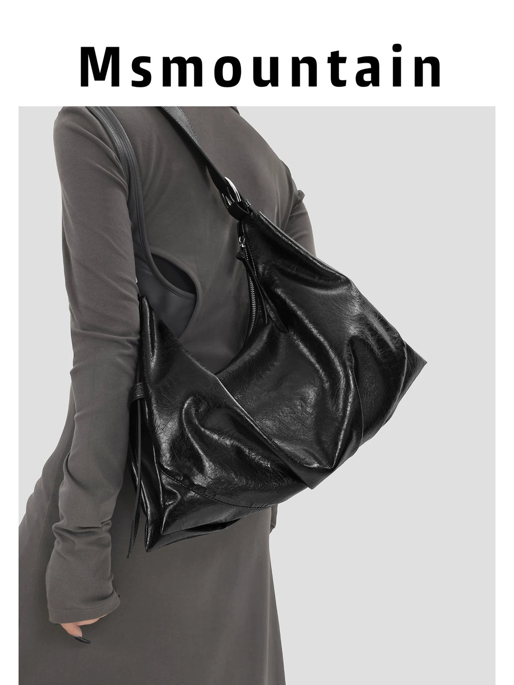 Msmountain Leather Versatile Large Capacity Tote Bag