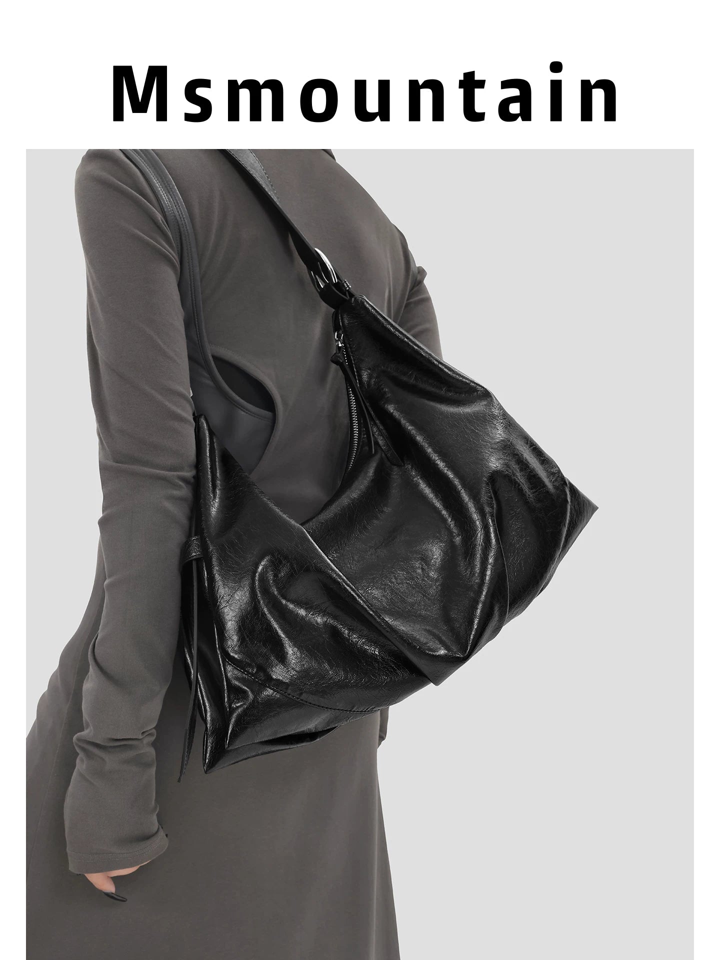 Msmountain Leather Versatile Large Capacity Tote Bag