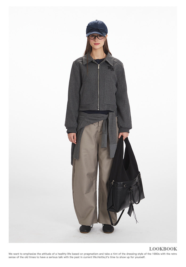 Nariele Vintage Short Versatile Slim Shoulder Jacket