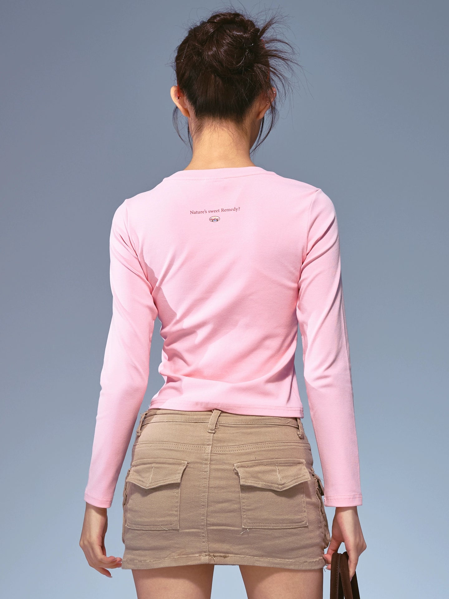 Remedy Fun Jam Print Front Shoulder Slim Short Long Sleeve